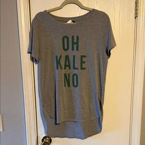 Modern Lux Gray Tee with Green Accents oh kale no